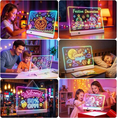 Rechargeable LED Drawing Board for Kids, Glow Doodle LED Note Board in Kuwait