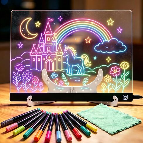 Playmug 14" LED Drawing Board for Kids, 7 Colors & 2 Modes in Kuwait