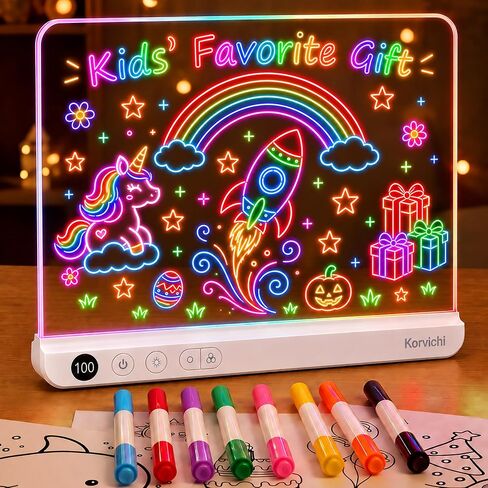 16'' Rechargeable LED Drawing Board with 18 Light Mode,Gift for Kids Age 3+ in Kuwait