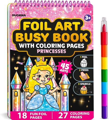 Foil Art Crafts for Kids Ages 4-8 - Fun Activity Book with Coloring Pages in Kuwait