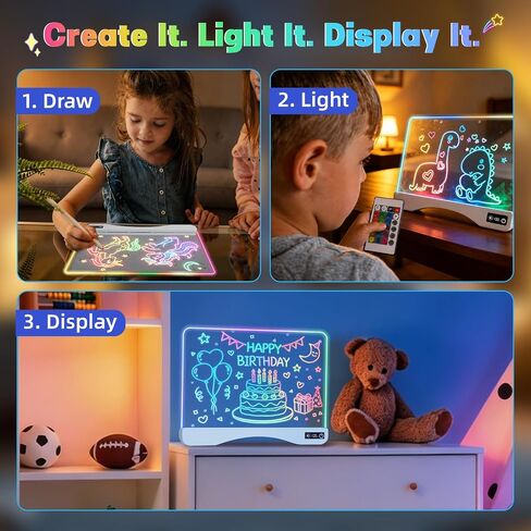 LED Drawing Board for Kids Ages 3-12,Glow Drawing Doard Gifts for Girl&Boy in Kuwait
