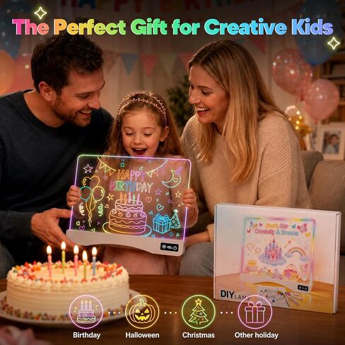 LED Drawing Board for Kids Ages 3-12,Glow Drawing Doard Gifts for Girl&Boy in Kuwait