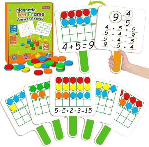5 Magnetic Ten Frame Set & Math Counters Addition Subtraction Games in Saudi Arabia