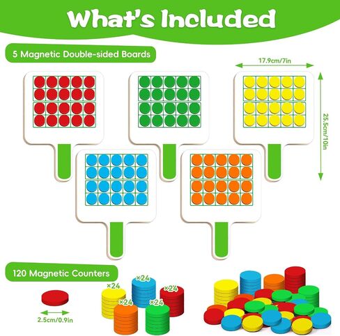 5 Magnetic Ten Frame Set & Math Counters Addition Subtraction Games in Saudi Arabia