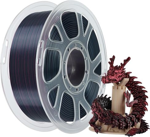 Kingroon PLA 3D Printer Filament, 10 Rolls, Triple Color Silk PLA Filament, Dimensional Accuracy +/- 0.03 mm, 10kg Spool(22lbs), 1.75 mm, Red Blue Green in Kuwait