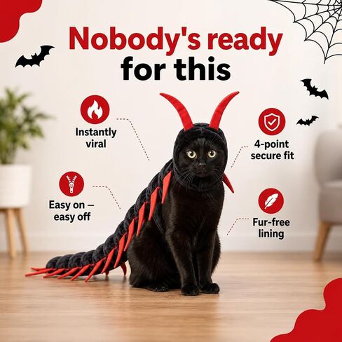 Cat Centipede Costume, Funny Centipede Halloween Outfit, Plush Pet Outfit in Kuwait