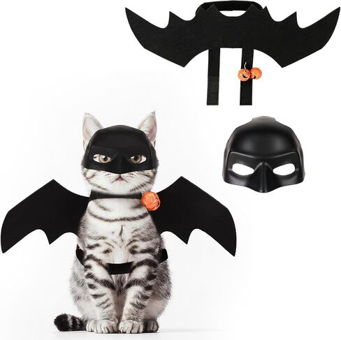 Halloween Cat Costume, 3 Pack Cute Bat Wings Mask Cats Spider Costume in Kuwait
