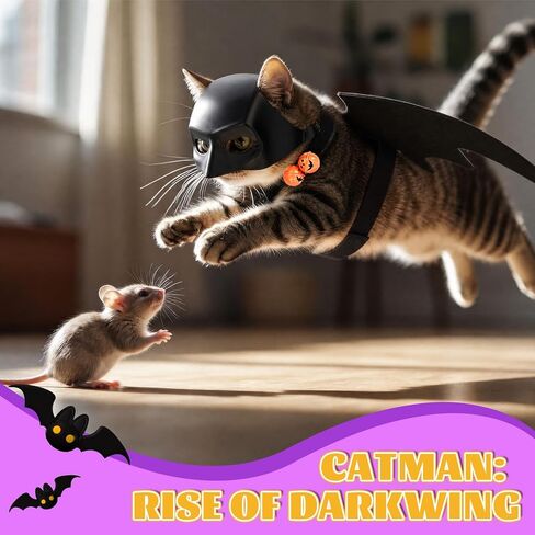 Halloween Cat Costume, 3 Pack Cute Bat Wings Mask Cats Spider Costume in Kuwait