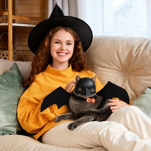 Halloween Cat Costume, 3 Pack Cute Bat Wings Mask Cats Spider Costume in Kuwait