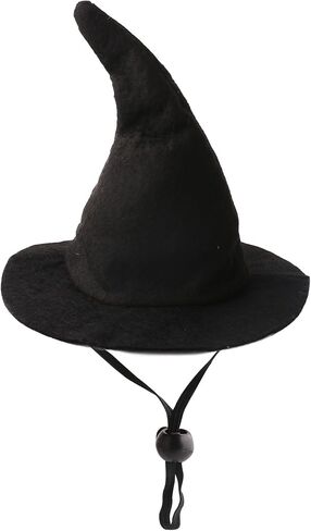 Witch Hat for Cats, Dog Halloween Witch Costume, Black Felt Adjustable Hat in Kuwait