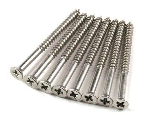 Hinge Outlet Satin Nickel Wood Screws 9 X 2 1/4 Inch for Residential Door Hinges - 24 Pack in Kuwait