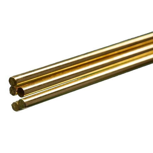 K & S Precision Metals 1162 Round Solid Brass Rod, 1/8" OD x 36" Length, Made in USA in Saudi Arabia