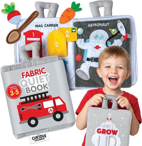 Curious Columbus Away We Go Busy Book, Fabric Travel Activity Quiet Book in Kuwait