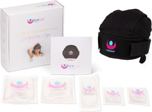 (2-Hour Cooling) Extra Strength Cold Cap, Adjustable Compression, Swappable Gel Packs. Class 1 Medical Device for Migraine, Scalp, Concussion Relief, Chemo. Comfortable Sizes & Machine Washable in Kuwait