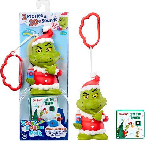 Little Tikes Grinch Story Dream Pals Interactive Story Telling 4" Figure with Bonus Story Cartridge, Talks, Lights Up, Key Chain, Ages 3+ in Saudi Arabia