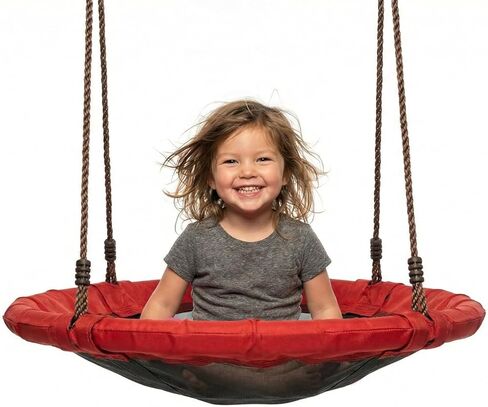 Jack and June 30" Diameter Red Round Swing Supports up to 300 lbs Swing in Kuwait
