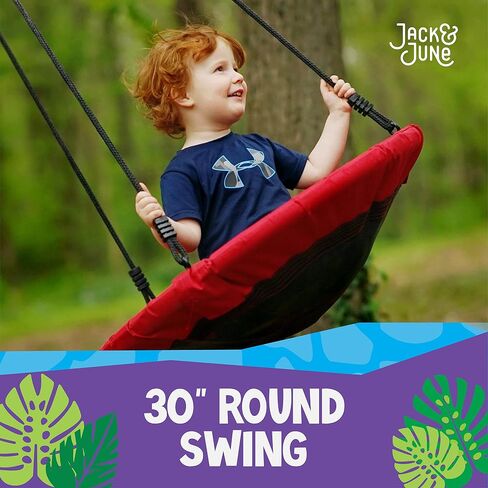 Jack and June 30" Diameter Red Round Swing Supports up to 300 lbs Swing in Kuwait