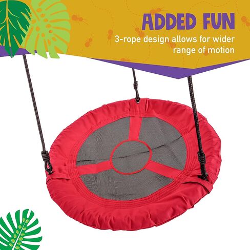Jack and June 30" Diameter Red Round Swing Supports up to 300 lbs Swing in Kuwait