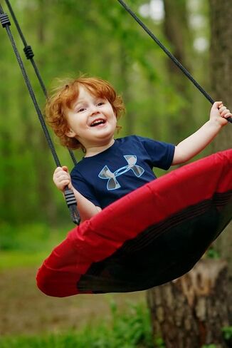 Jack and June 30" Diameter Red Round Swing Supports up to 300 lbs Swing in Kuwait