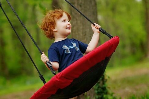 Jack and June 30" Diameter Red Round Swing Supports up to 300 lbs Swing in Kuwait