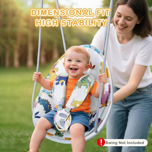 Toddler Swing Cushion - FEISIKE Baby Swing Outdoor Seat Insert Pad Compatible with Coconut Toddler Swing Egg Swing for Toddlers Ages 6-36 Months, Detachable and Washable(Swing Not Included) in Kuwait