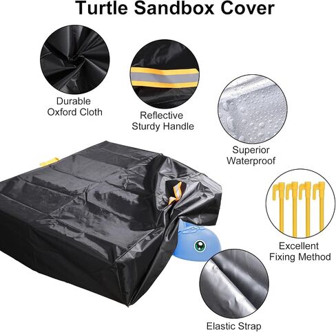 Waterproof Cover for Little Tikes Turtle Sandbox, 420D Oxford Sand Pit Cloth Turtle Sand Box Cover Windproof Outdoor Sandpit Protection for Kids Protect Toys, 38.6x34.7x11.8 inch in Kuwait