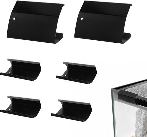 6pcs Large Reptile Tank Clips, Metal Heavy Duty Terrarium Tank Cover Clip Replacements Suitable for 30-Gallon or Larger Reptile Enclosure (Black) in Kuwait