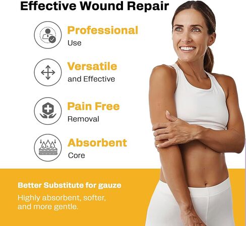 AWD Manuka Honey Gauze Dressing - 100% Impregnated Medical Grade Honey Patches - Medical Supplies, Wound Care, and First Aid - Gauze Pads 10 Count (2"x2") in Kuwait