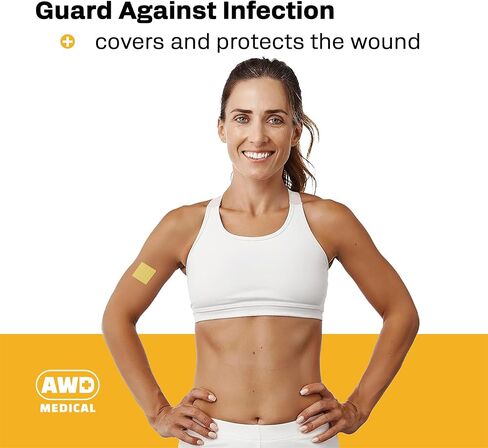 AWD Manuka Honey Gauze Dressing - 100% Impregnated Medical Grade Honey Patches - Medical Supplies, Wound Care, and First Aid - Gauze Pads 10 Count (2"x2") in Kuwait