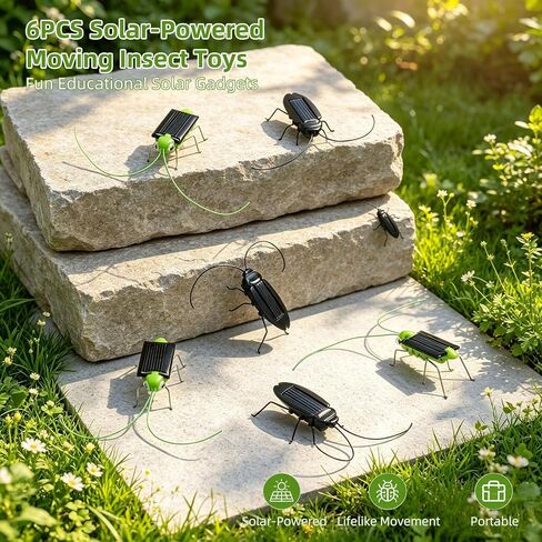 Toyvian Solar Powered Insect Props, 6pcs Lifelike Grasshopper in Kuwait