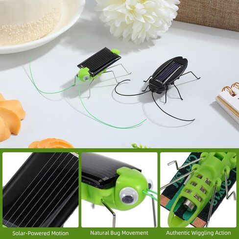 Toyvian Solar Powered Insect Props, 6pcs Lifelike Grasshopper in Kuwait