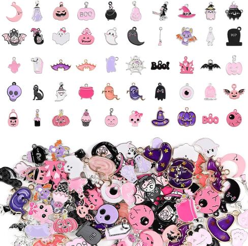 Amintiri 100 Pcs Halloween Christmas Autumn Charms Bulk for Jewelry Making in Kuwait