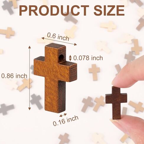 Phinus Small Wooden Crosses 70 PCS, 5 Colors Mini Crosses with Holes, Pocket Prayer Wooden Small Crosses for Easter Eggs Fillers, Keychains, Christian Gifts, Jewelry Making and DIY Crafts in Saudi Arabia