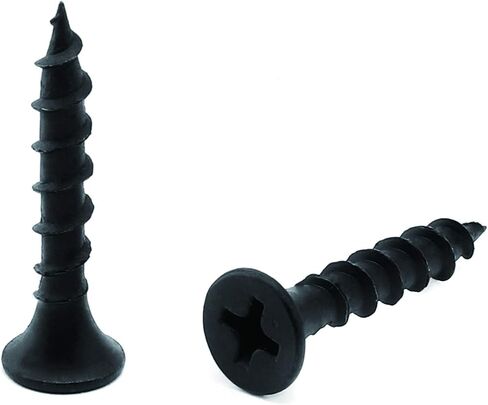 #6 x 4" Wood Screw 50PCS Black Phosphate Coated Stainless Flat Truss Head Fast Self Tapping Drywall Screws by SG TZH in Kuwait