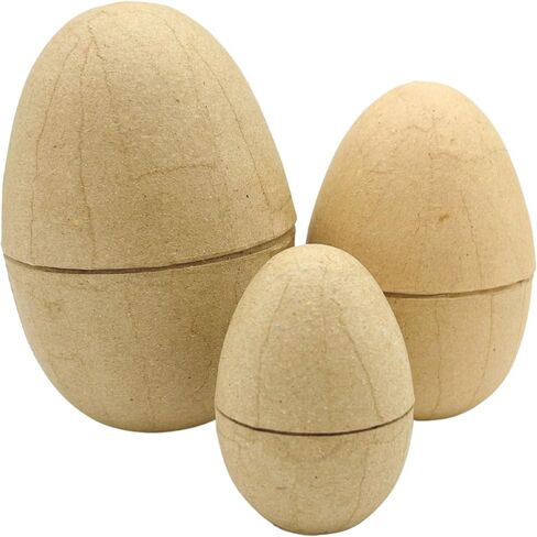 Paper Mache Nesting Easter Eggs, DIY Blank Fillable Paintable Craft Eggs, 3 Sizes (6 Inch, 5 Inch, 3.25 Inch), Easter Craft Supplies in Kuwait