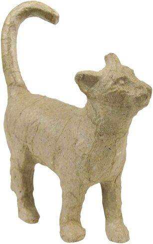 Décopatch - Ref AP583O - Small Cat - Papier Maché Object to Decorate - 11 x 3.5 x 12cm - Decorate with Décopatch Papers & PaperPatch Glue, Glitter, Paints in Kuwait