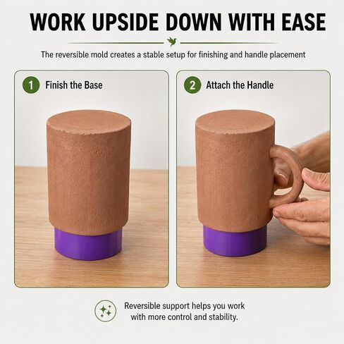 Pottery Mug Mold for Clay, Ceramic Cup Form with Rim Shaper in Kuwait