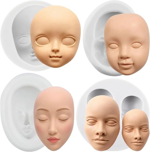 Human Face Silicone Molds Baby Face Polymer Clay Mold Set of 4 in Kuwait