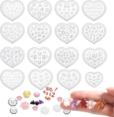 16 Pcs Mini Polymer Clay Molds, Mini Spring Flower and Leaf Molds Small Summer Seashell and Starfish Mold Butterfly Silicone Mold for DIY Craft, Earring Making in Kuwait