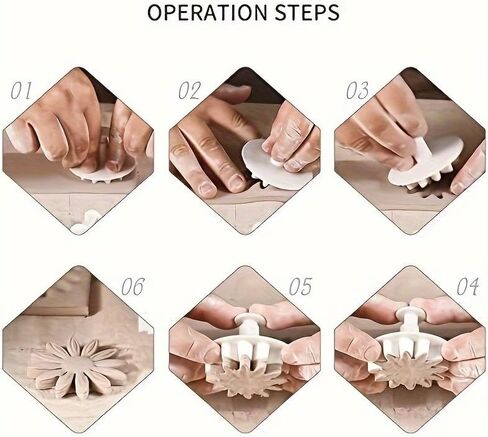 33-Piece Clay and Ceramic Mold Set Spring-Loaded 3D Plunger Cutters PVC Tools for DIY Handicrafts and Artisan Creations, A1 in Kuwait