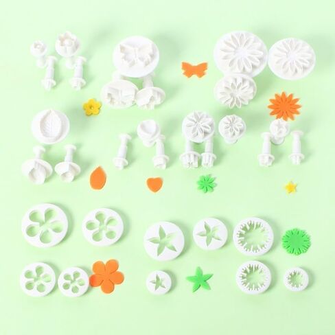 33-Piece Clay and Ceramic Mold Set Spring-Loaded 3D Plunger Cutters PVC Tools for DIY Handicrafts and Artisan Creations, A1 in Kuwait