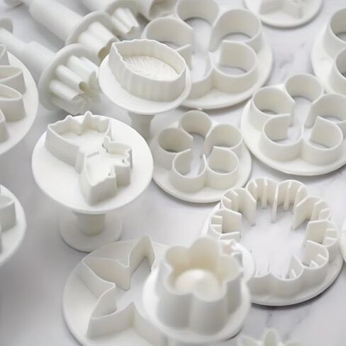 33-Piece Clay and Ceramic Mold Set Spring-Loaded 3D Plunger Cutters PVC Tools for DIY Handicrafts and Artisan Creations, A1 in Kuwait