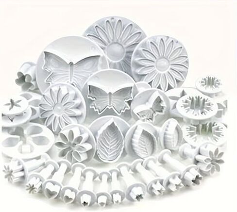 33-Piece Clay and Ceramic Mold Set Spring-Loaded 3D Plunger Cutters PVC Tools for DIY Handicrafts and Artisan Creations, A1 in Kuwait