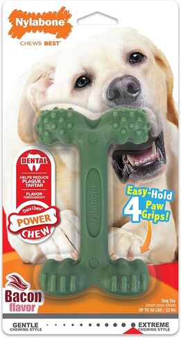 Nylabone Power Chew Easy Hold Bone Dog Chew Toy, Bacon Flavor, Large in Kuwait