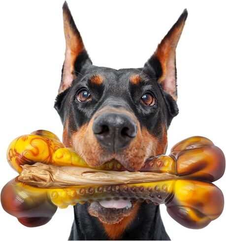 Dog Chew Toys for Aggressive Chewers, 2Pack Indestructible Dogs Bone Toy for Large Small Medium Breeds, Durable Tough Nylon Dog Toys To Keep Them Busy, Puppy Teething Dogs Toy Bone, Beef&Bacon Flavor in Kuwait