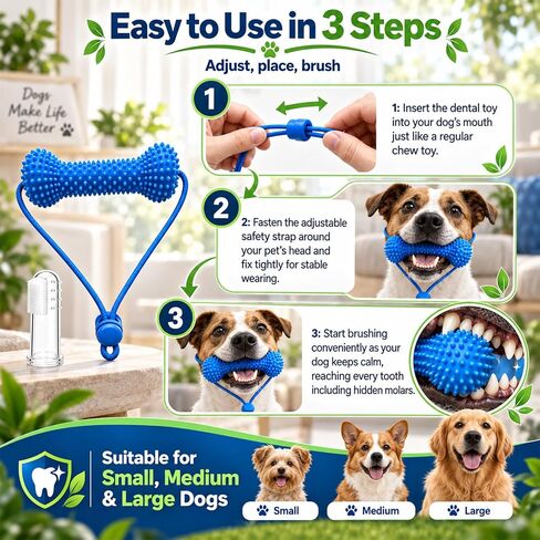 Dual-Action Canine Dental Prop, Bite and Brush Dental Toy for Dogs in Kuwait