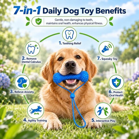 Dual-Action Canine Dental Prop, Bite and Brush Dental Toy for Dogs in Kuwait
