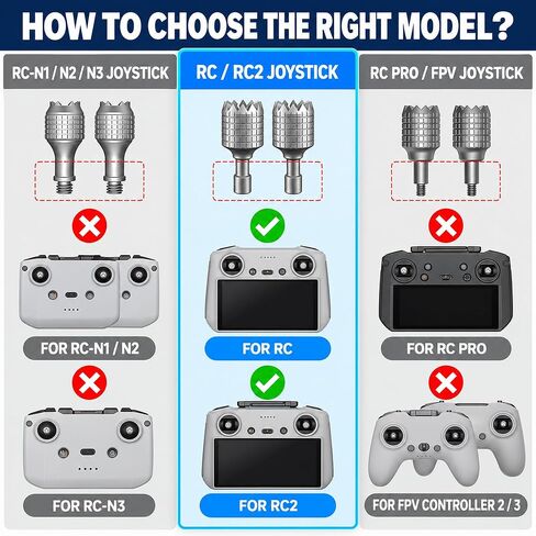 3 Pairs Replacement Joysticks Compatible with DJI RC/RC 2 Controller, 6PCS Aluminum Alloy Thumb Sticks for Mini 4 Pro, Mini 3 Pro, Air 3, Mavic 3, Gold Silver Black in Kuwait