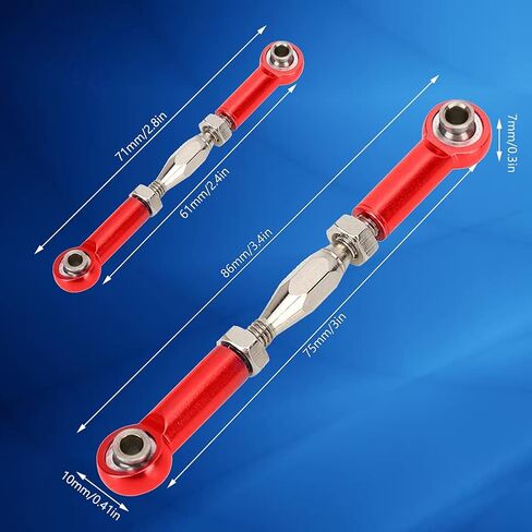 RC Turnbuckles, Adjustable Aluminum Alloy Servo Links 6-Piece Set for RC Hobbyists Front Rear Suspension Tuning Off-Road Racing Competition Use in Kuwait