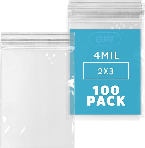 4" x 5" Small Reclosable Zip Bag - Heavy-duty 4 Mil, Bulk Case of 500 - Clear, Resealable Zip Top Lock for Storage & Packaging Food, Nuts, Bolts & Screws. in Kuwait